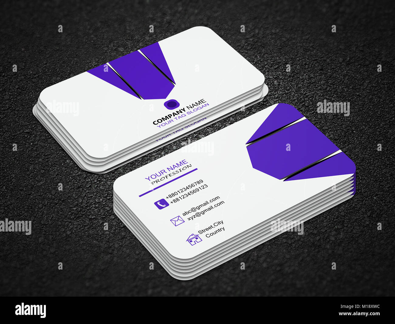 Business Card Design With Mock Up 3d Illustration Stock Photo Alamy