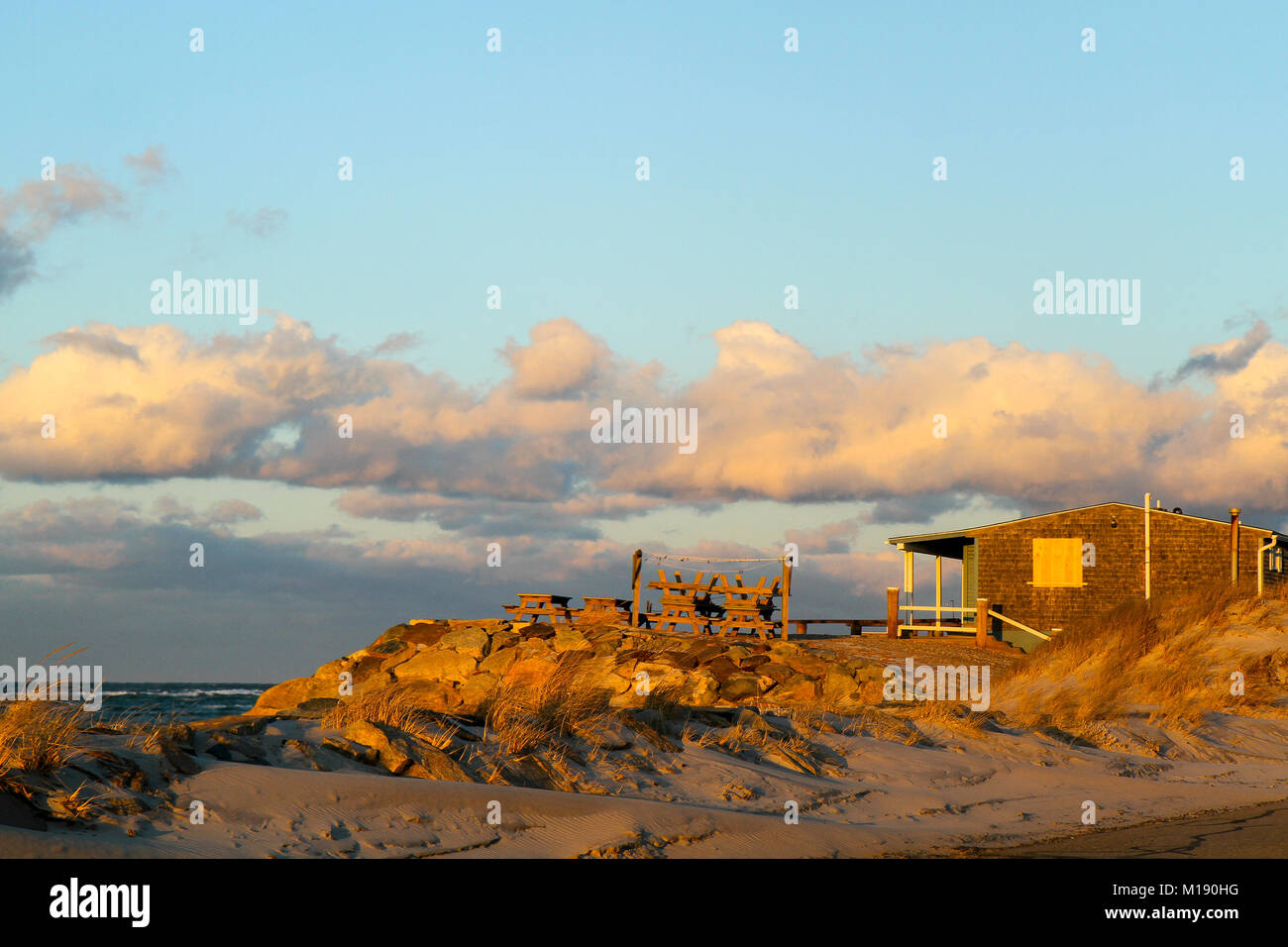 Winter by Chapin Beach, Dennis, Cape Cod, Massachusetts, United States Stock Photo