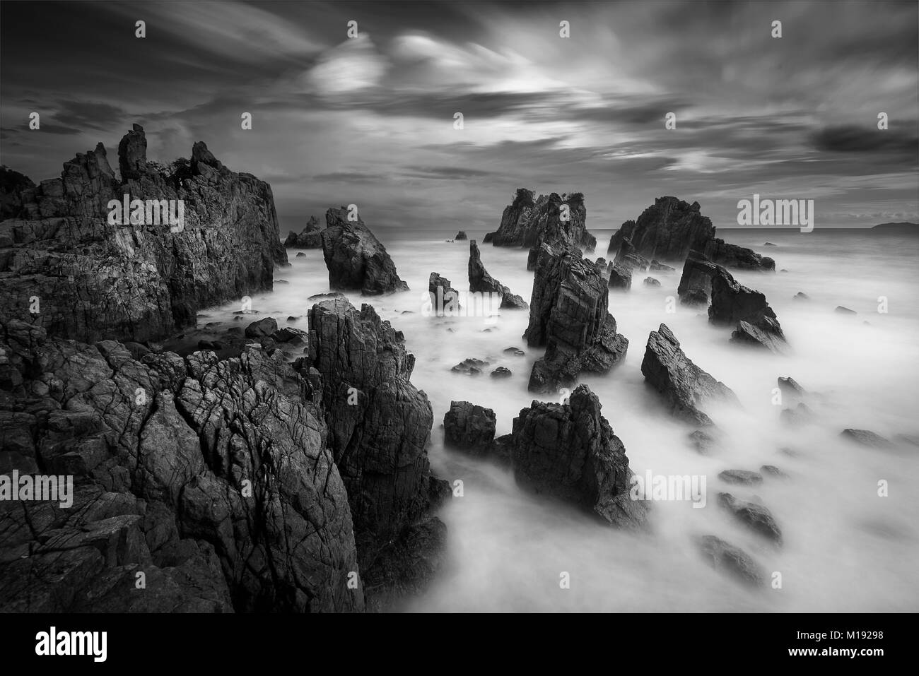 Gigi Hiu Kelumbayan Shark tooth beach, Indonesia Stock Photo