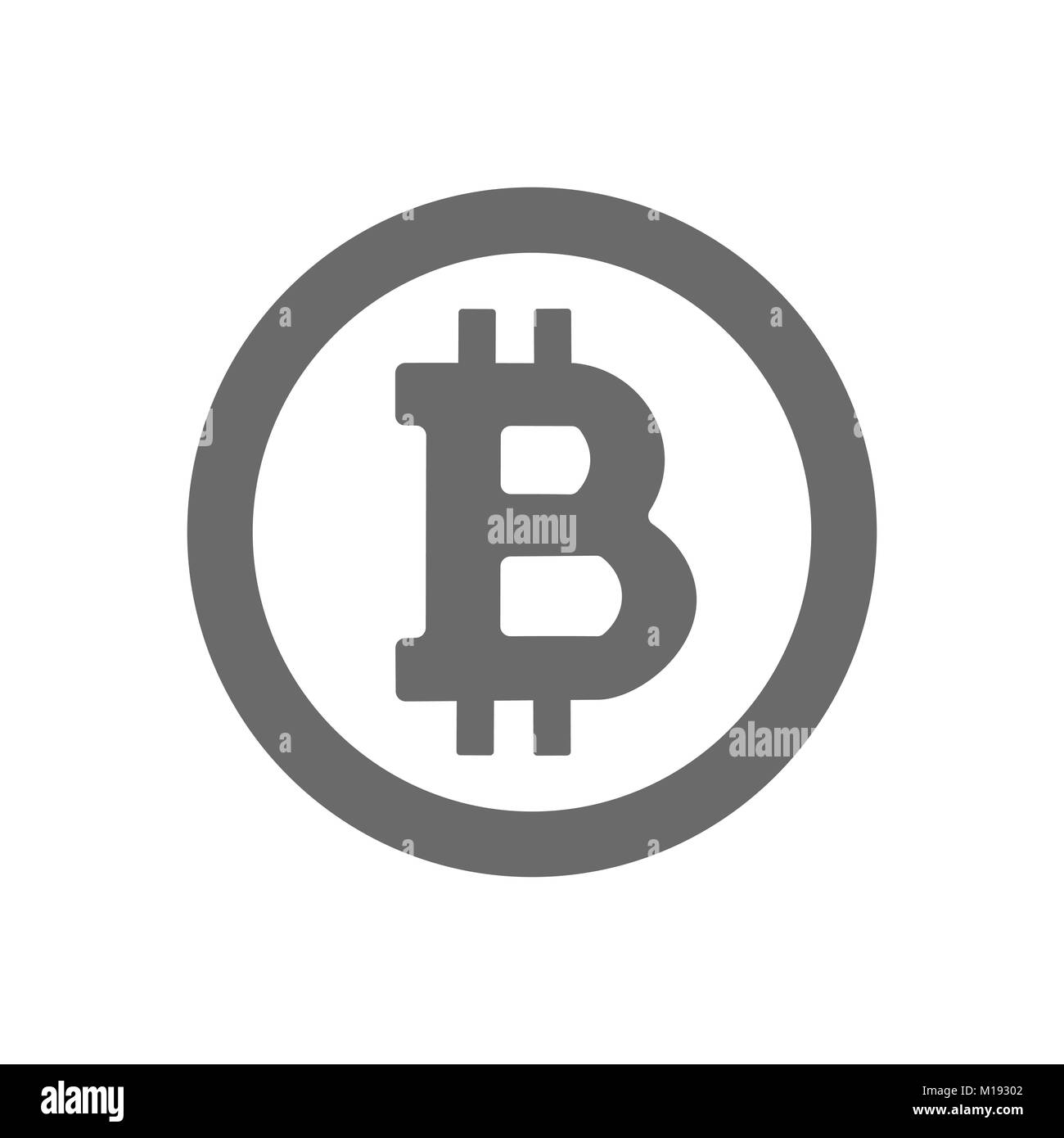 Bitcoin. Icon world-famous digital currency. illustration Stock Vector
