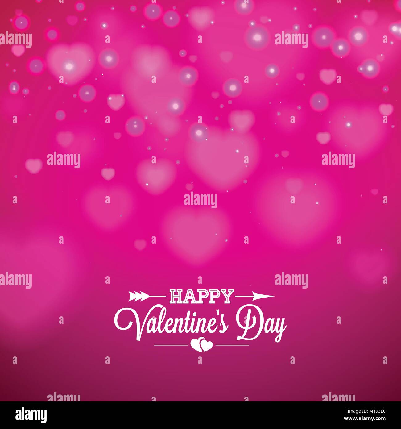 Happy Valentines Day Background with Shiny Heart and Typography Letter ...