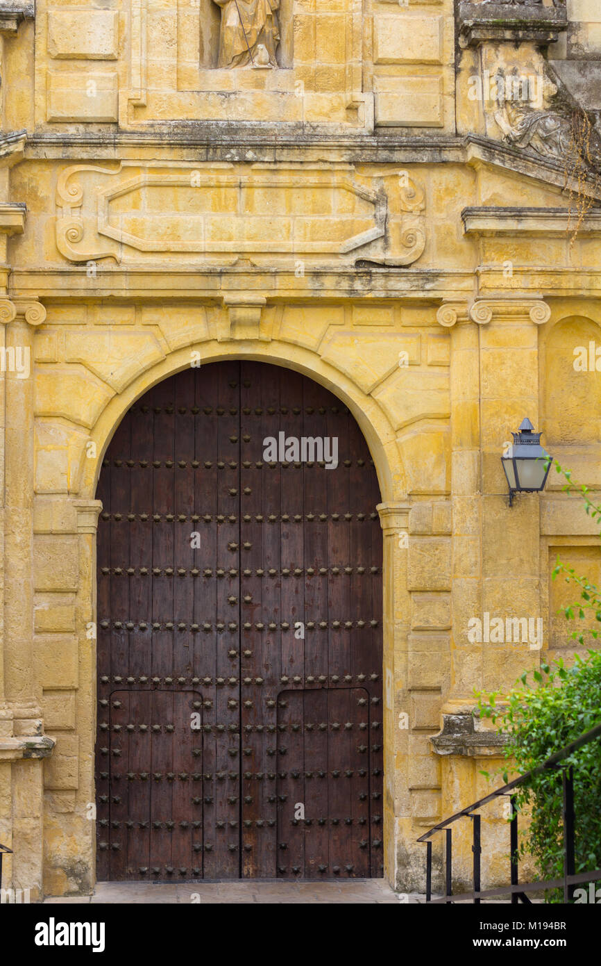 closed church gate and yellow walls Stock Photo Alamy