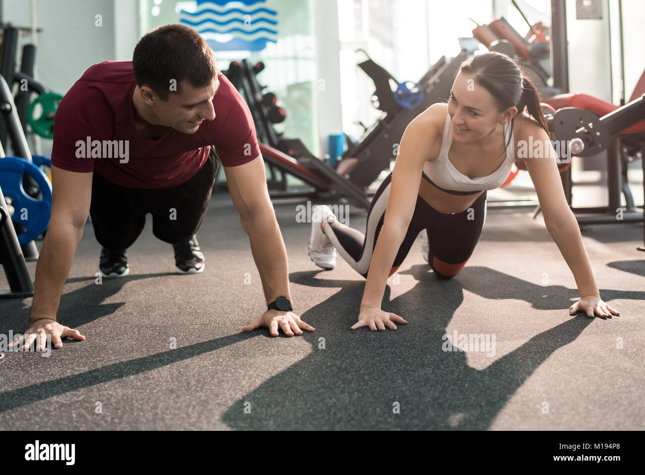 Fitness Couple Working Out Stock Photo