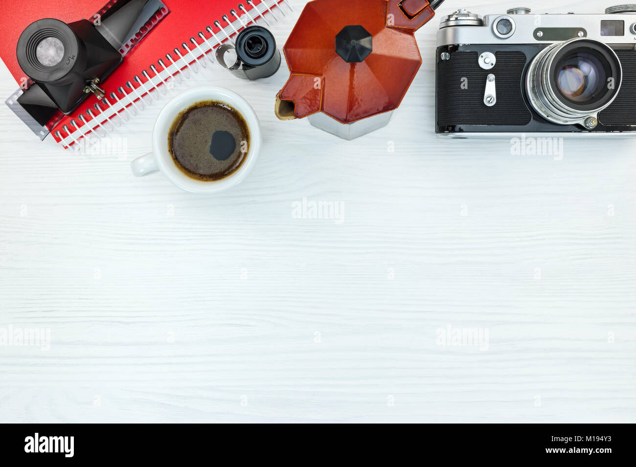 Film camera with lens and notebook hi-res stock photography and images ...