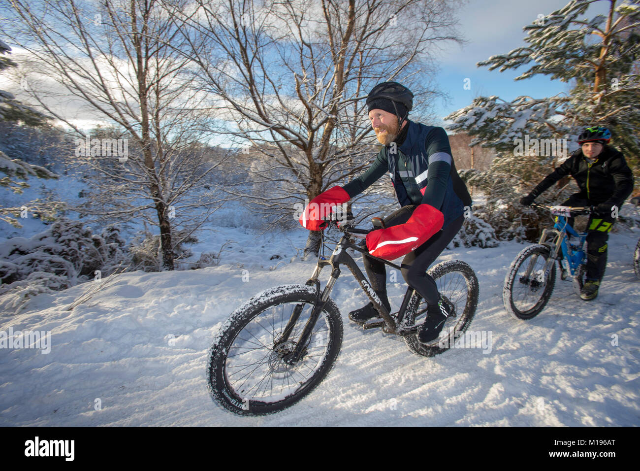 Rider at the Strathpuffer 24 hour mountain bike race in Strathpeffer in
