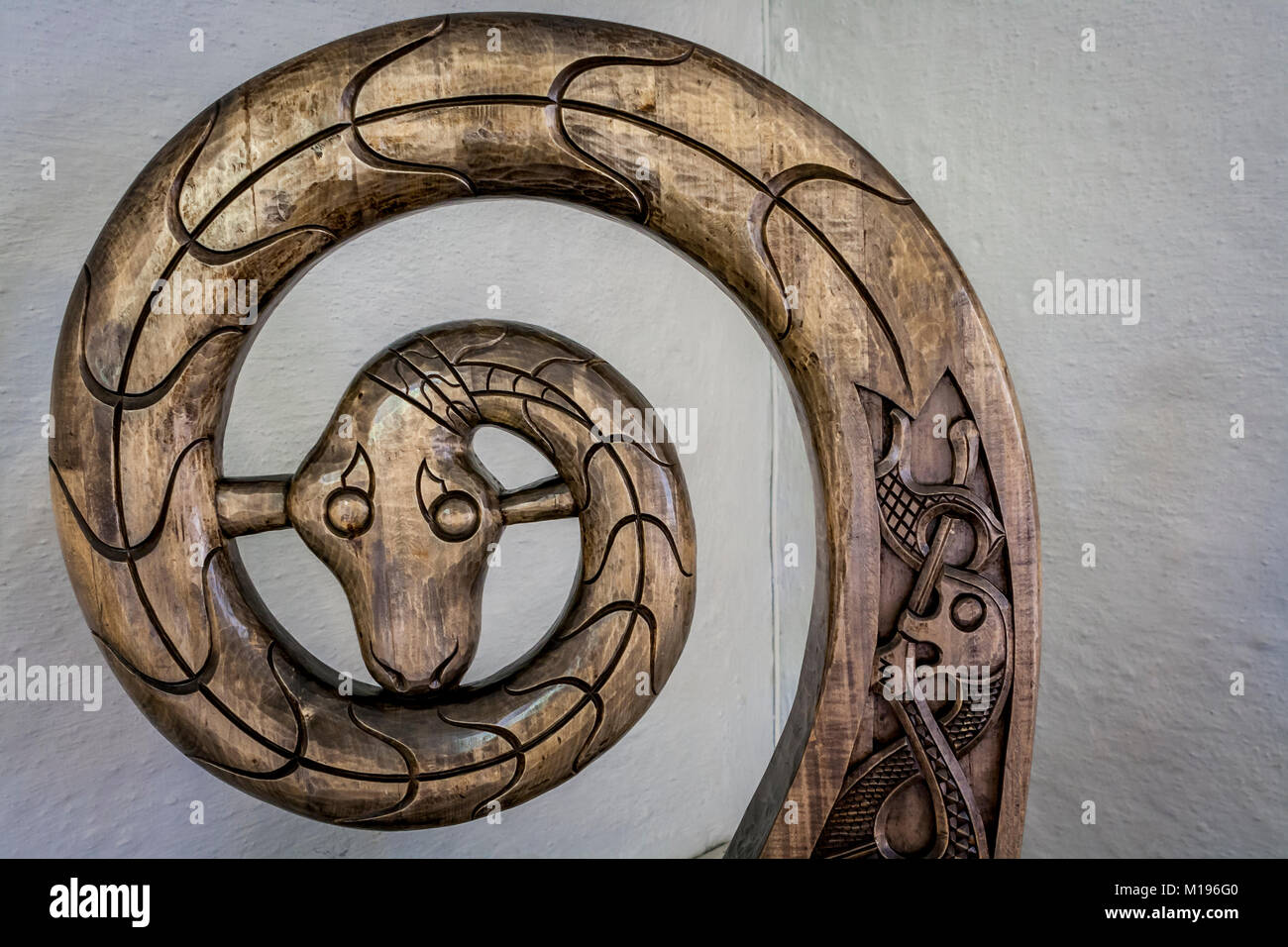 Boat feature in the Viking Boat Museum, Oslo, Norway Stock Photo