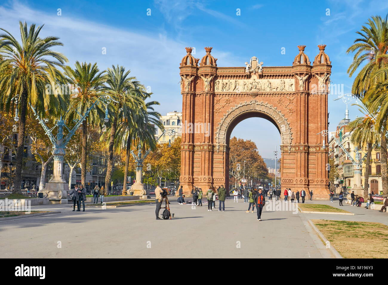 Arc de Triomf or Arco de Triunfo, Barcelona, Catalonia, Spain Stock Photo