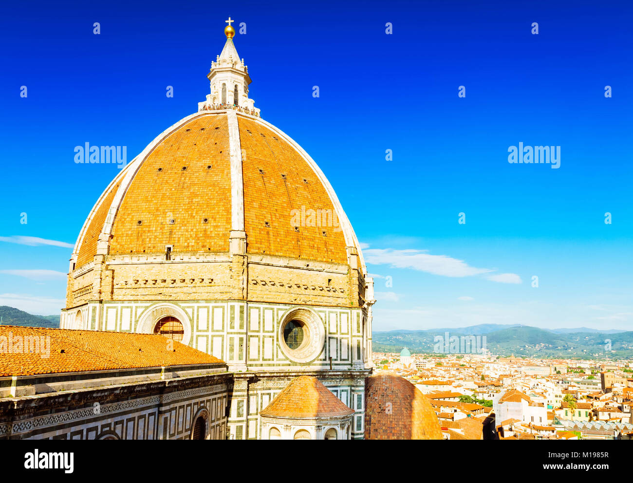 Dome of cathedral church Santa Maria del Fiore close up, Florence ...