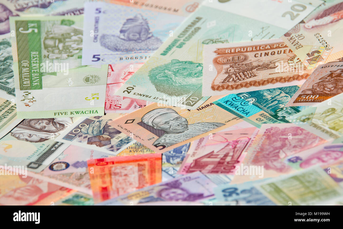 Variety of the African banknotes Stock Photo - Alamy