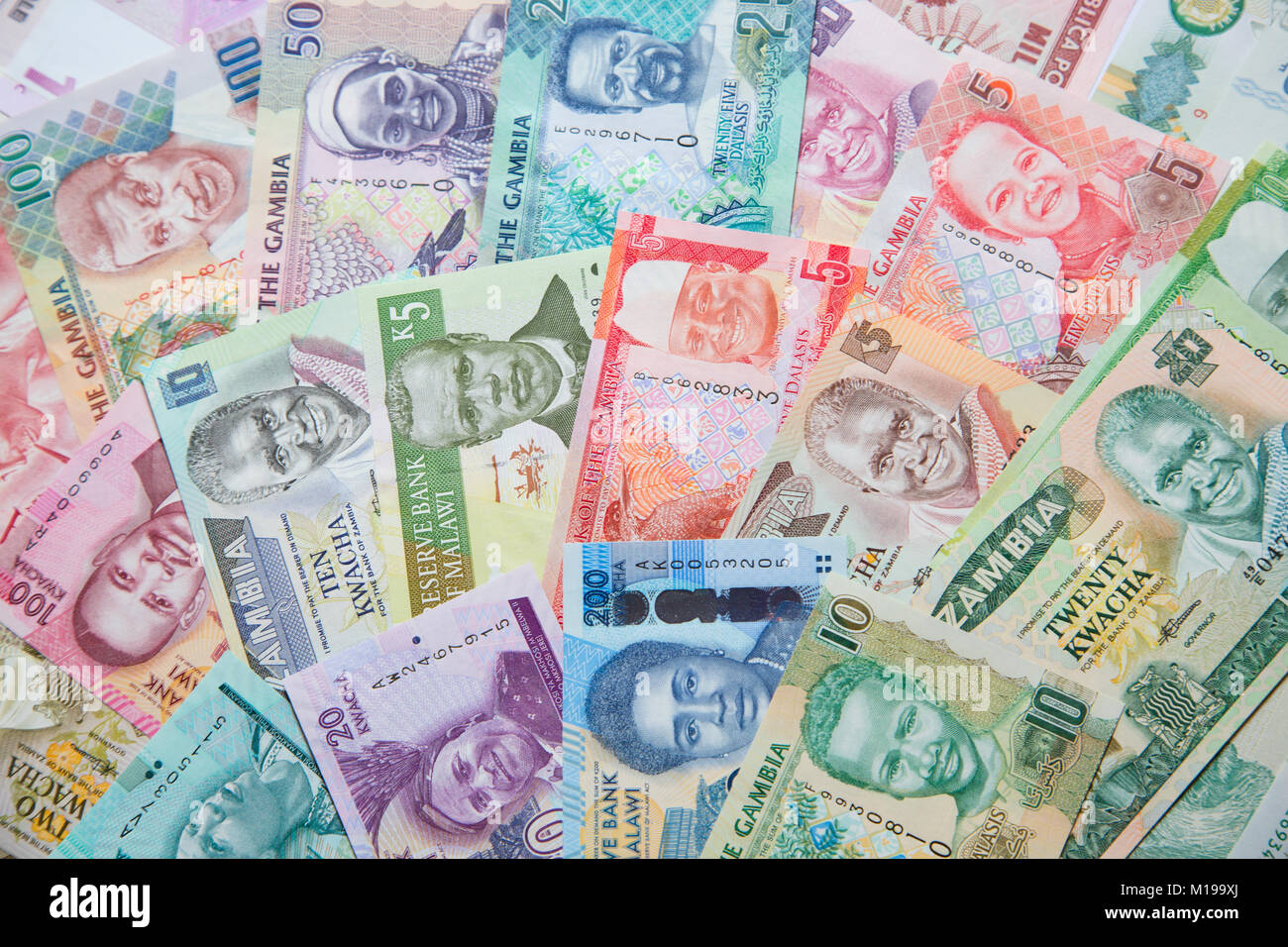Variety of the African banknotes Stock Photo - Alamy