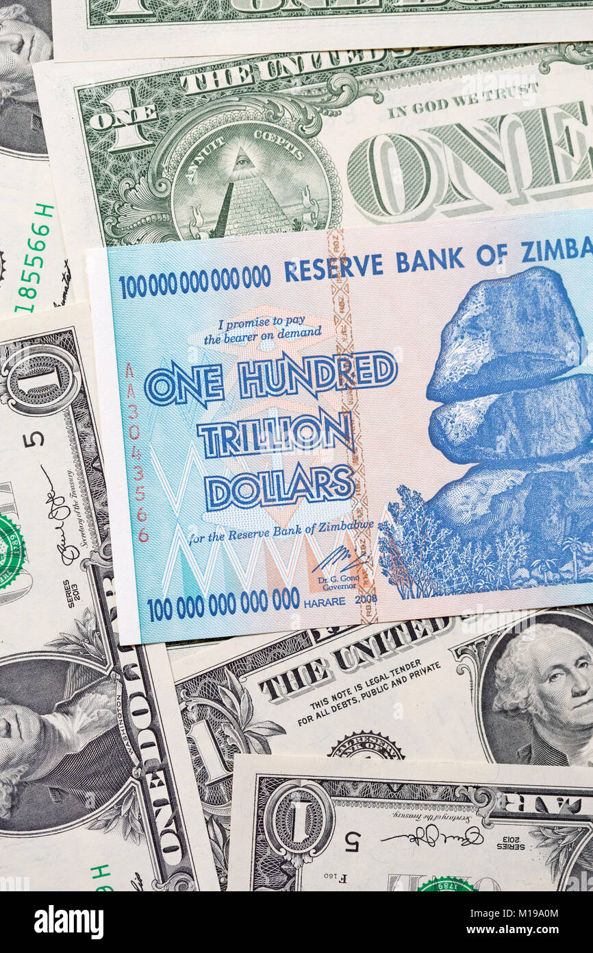Banknotes of Zimbabwe after hyperinflation Stock Photo - Alamy