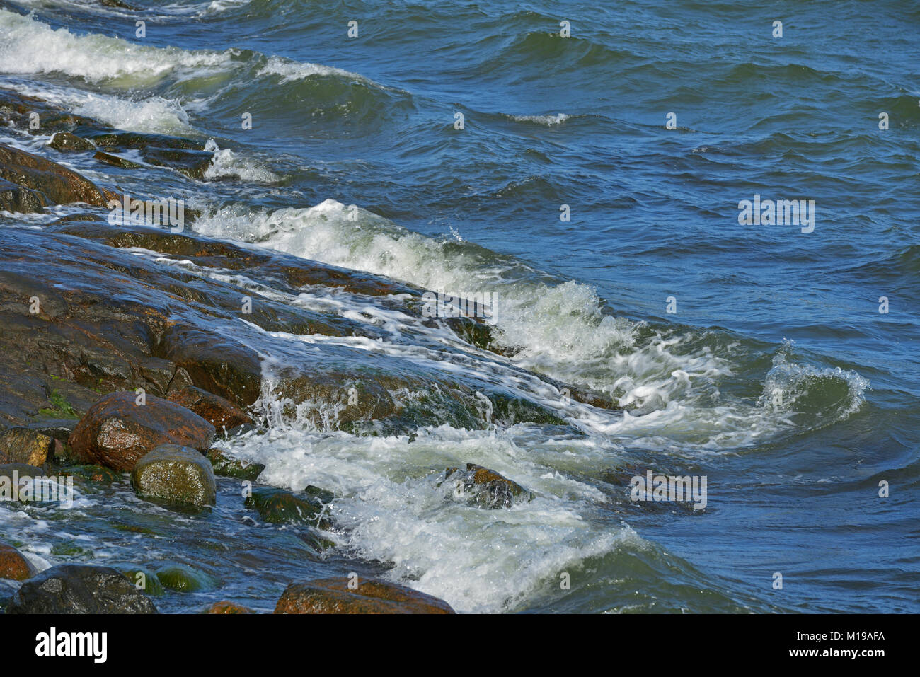 Stormy sea with strong waves Stock Photo - Alamy