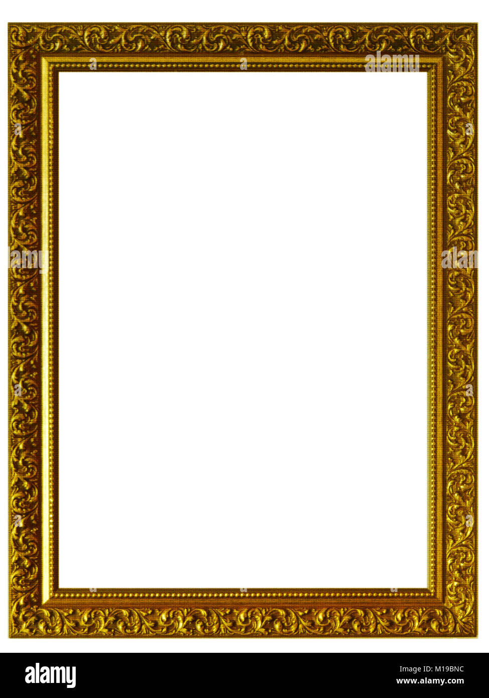 rectangular golden frame on white background Stock Photo - Alamy