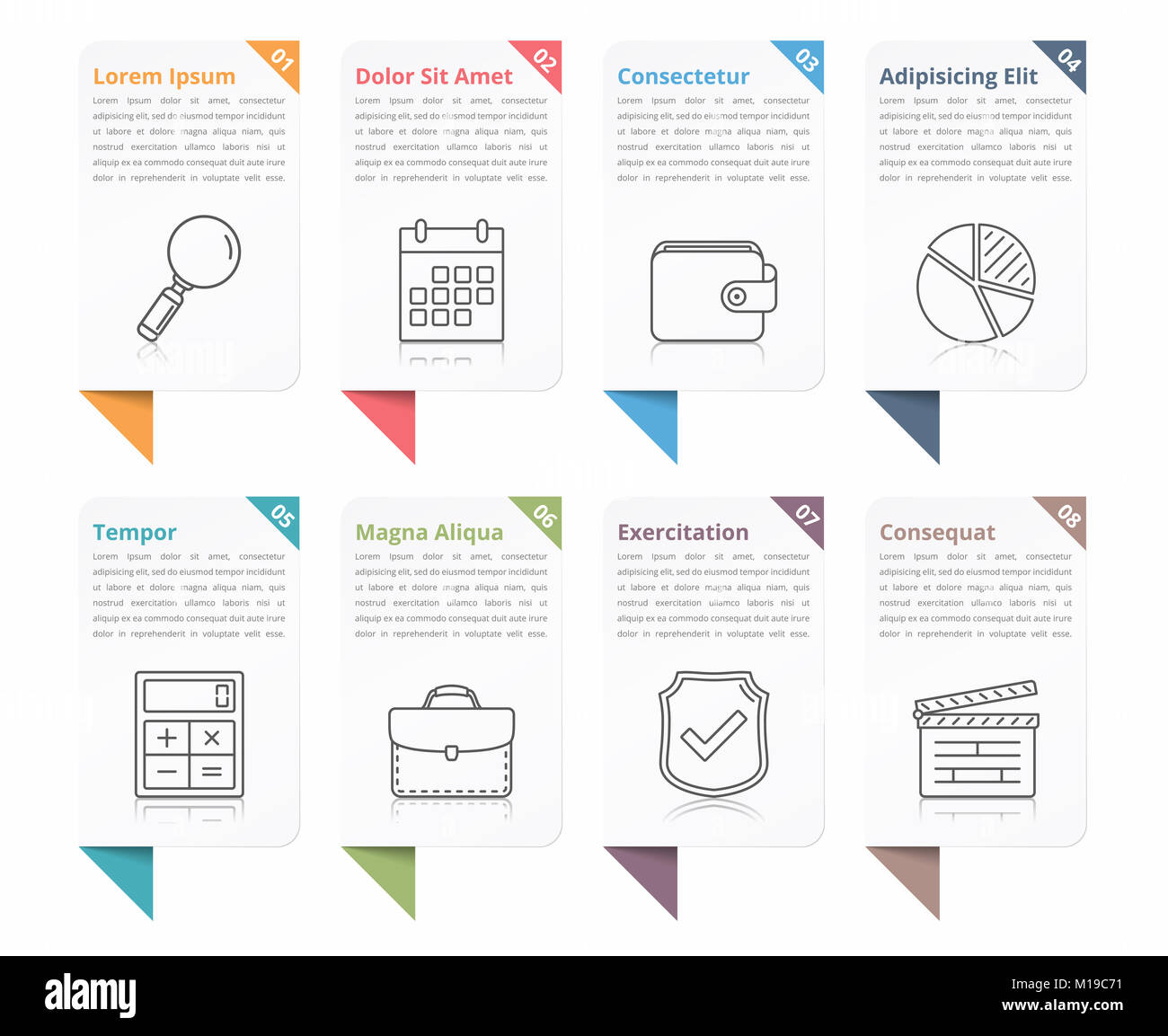 Set of infographic elements with numbers, line icons and place for your ...