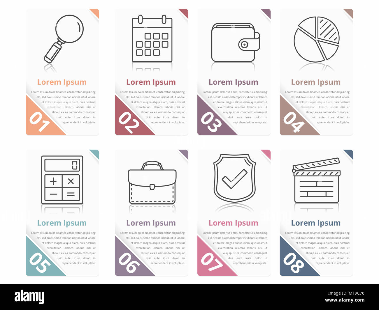 Set of infographic elements with numbers, line icons and place for your ...