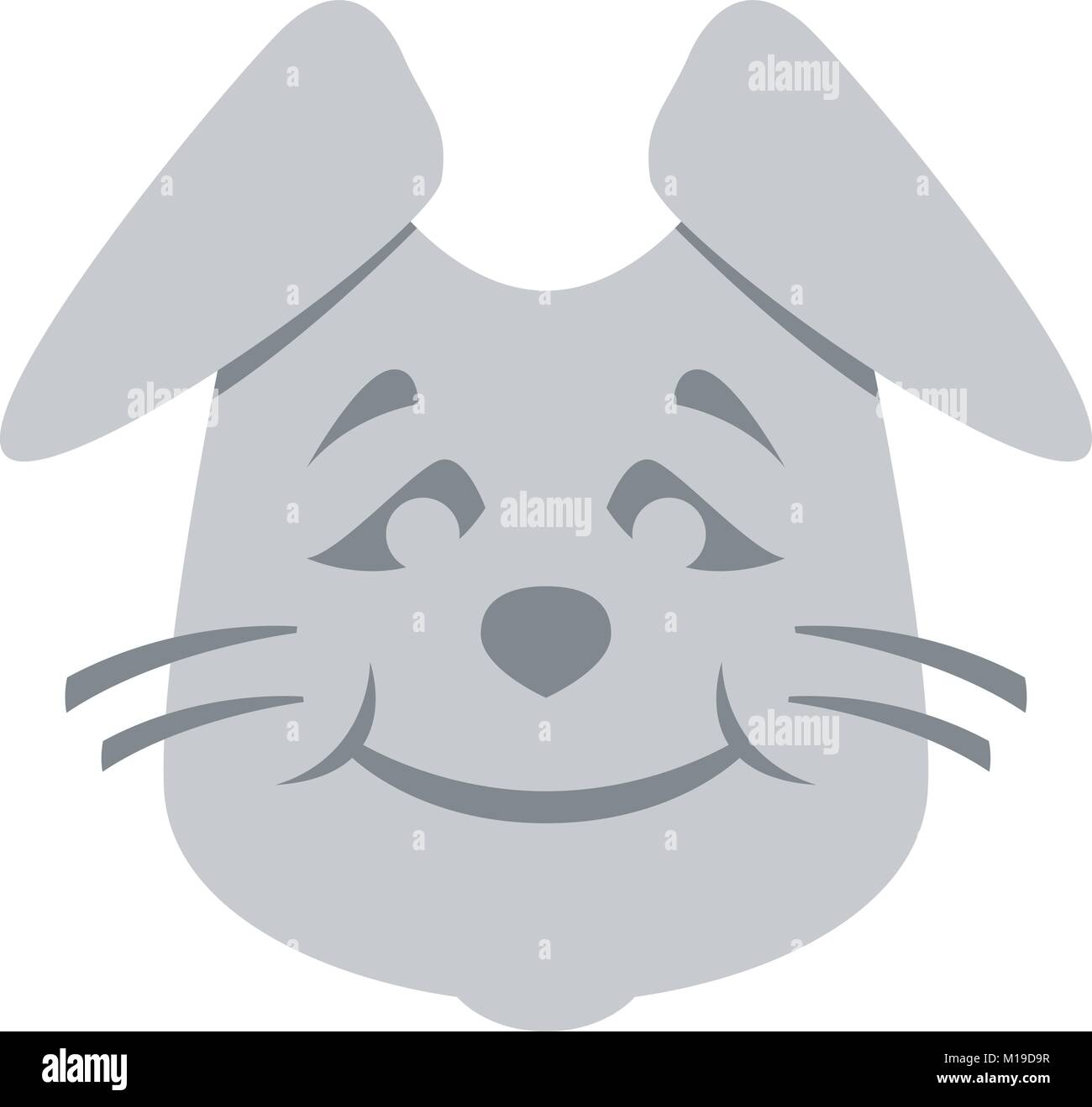 rabbit face cartoon vector illustration flat style front side Stock ...