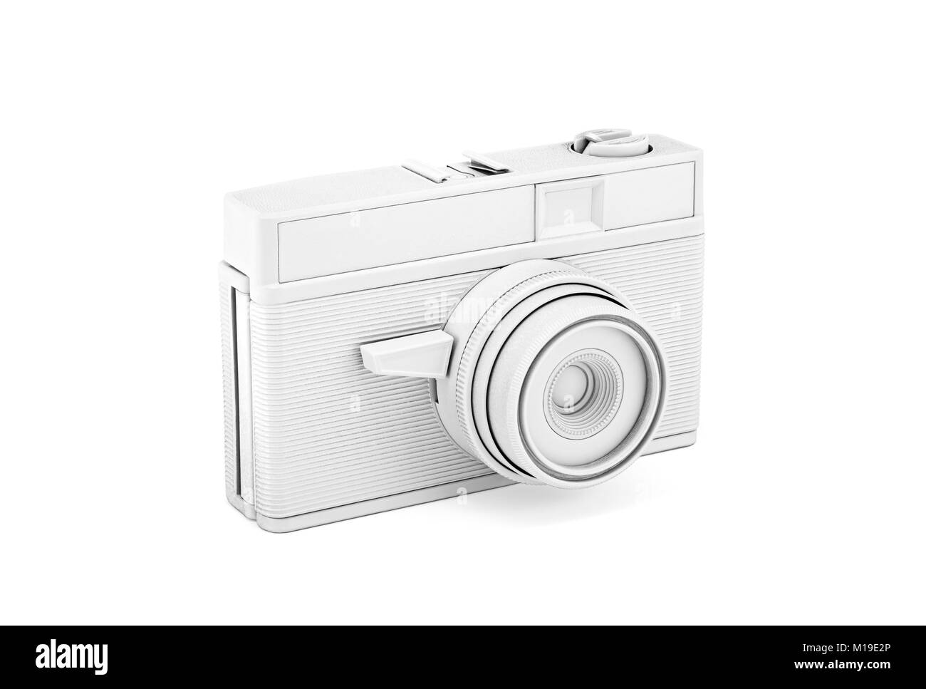 Vintage white photo camera with clipping path Stock Photo