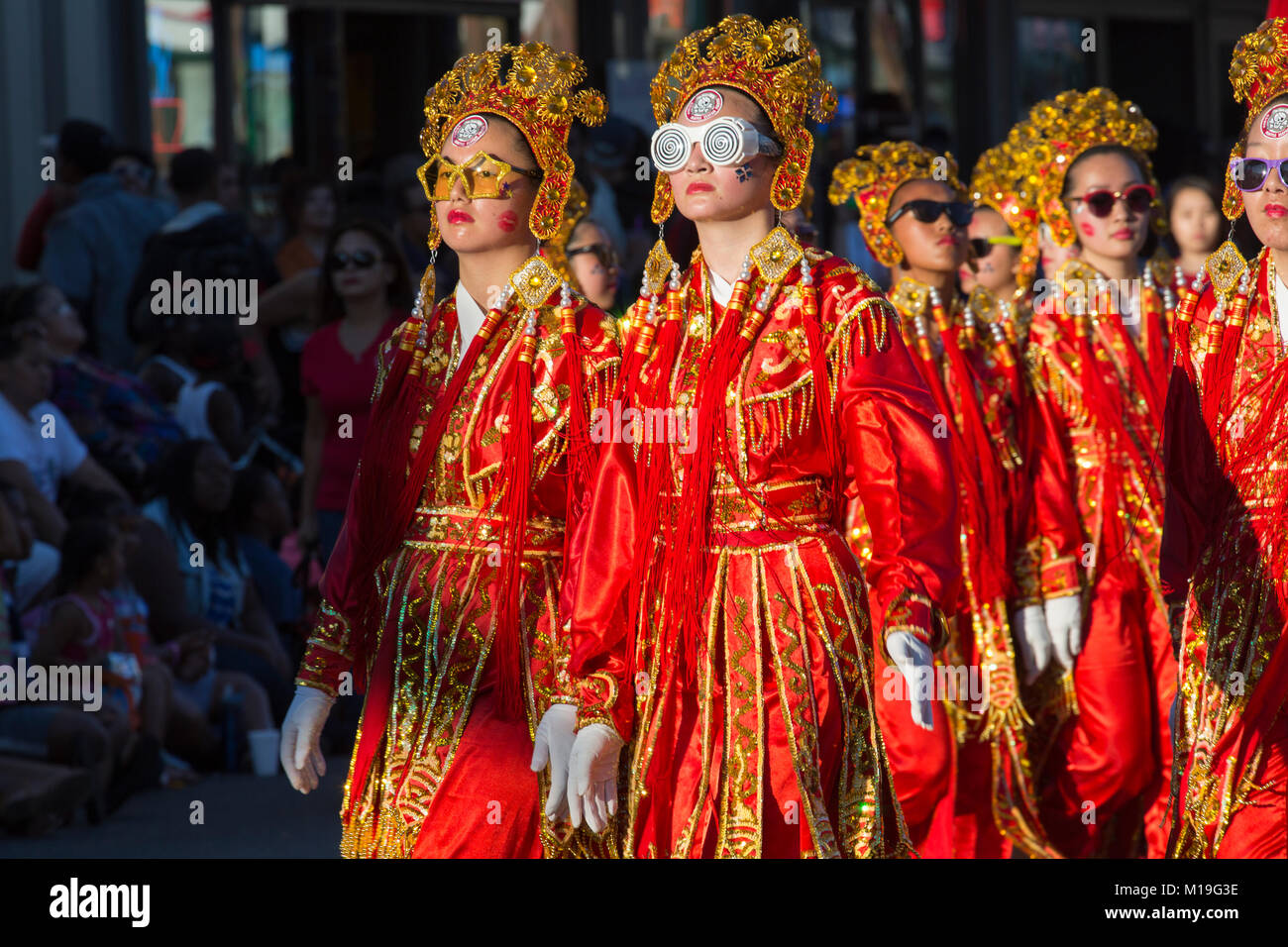 Seattle Chinese Community Girls Drill Team Stock Photo