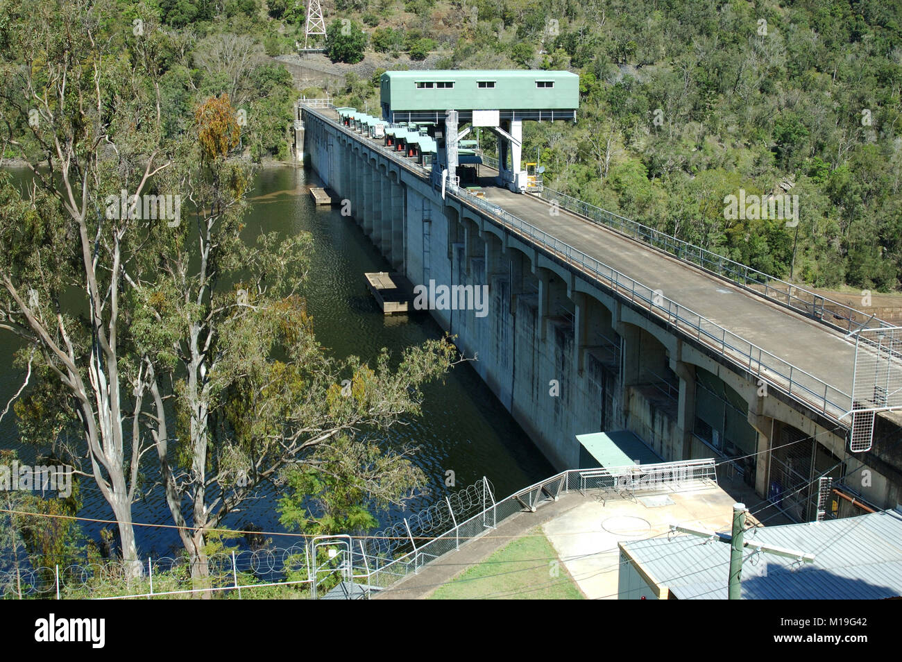 The wall of Somerset Dam, Queensland, Australia Stock Photo