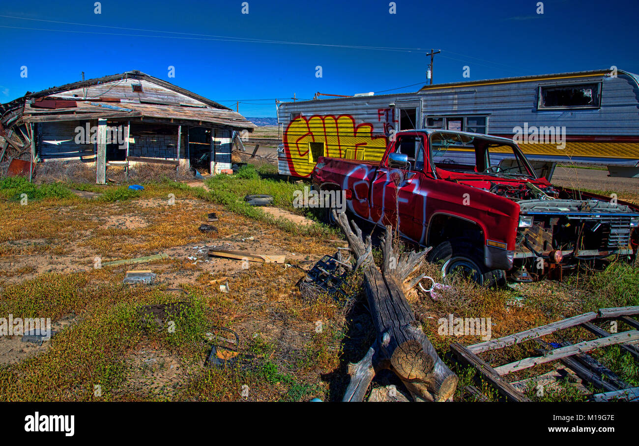 Mobile Homes in Ghost town in Utah Stock Photo Alamy