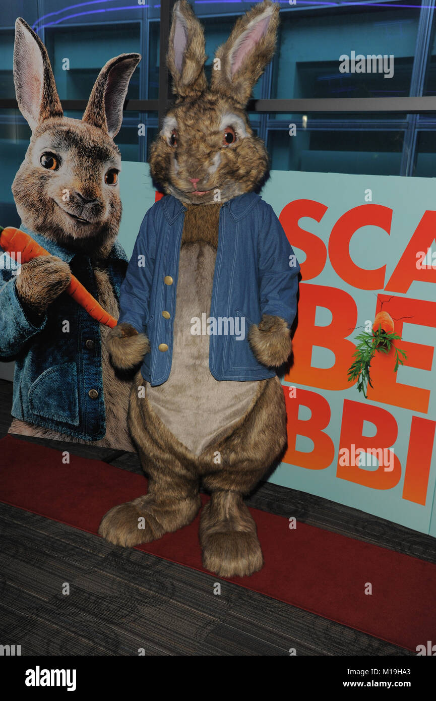 New York, USA. 28th January, 2018. Peter Rabbit attends influencer ...