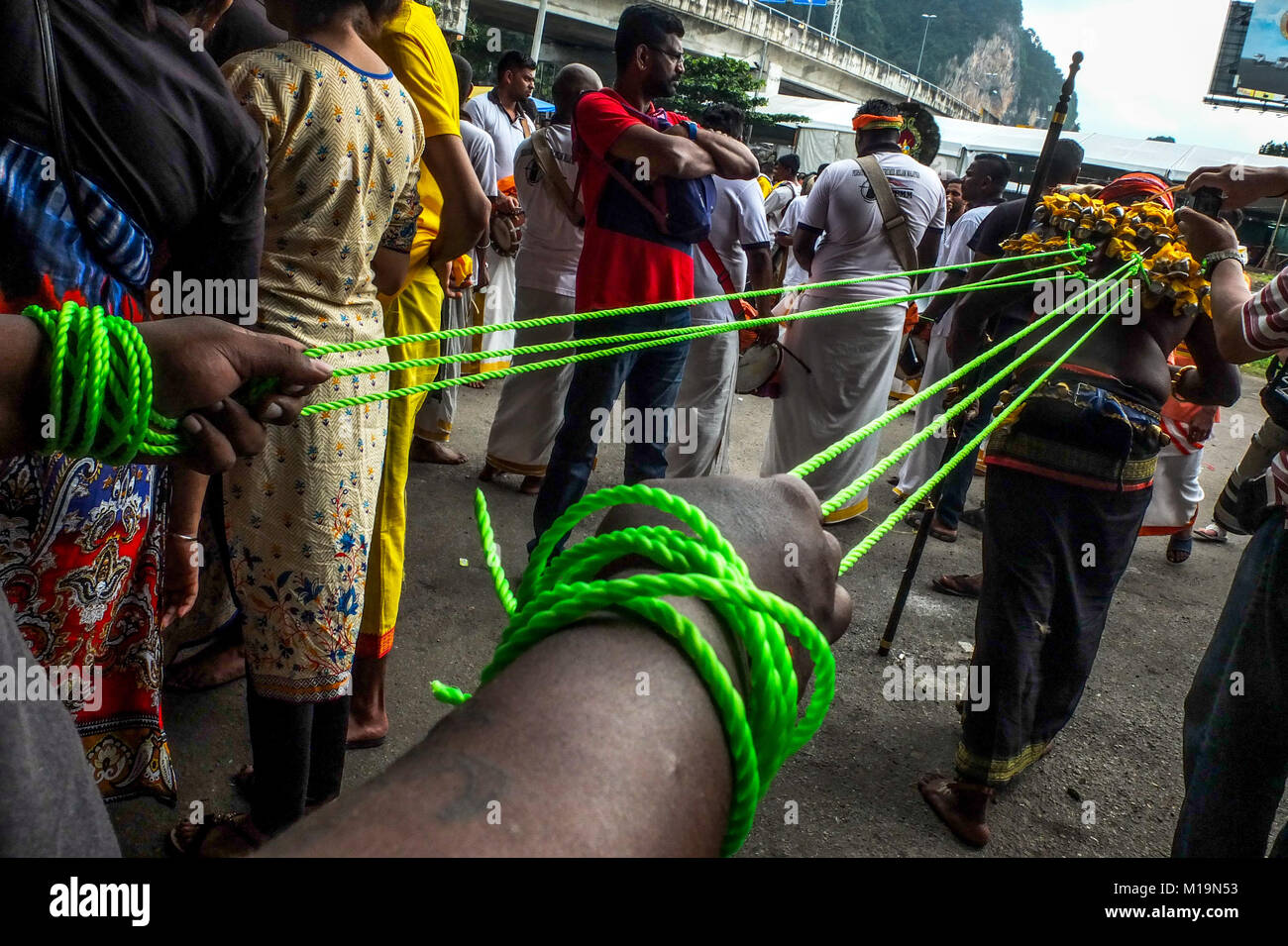 KUALA LUMPUR, MALAYSIA JANUARY 28 A Malaysian Hindu devotee walks