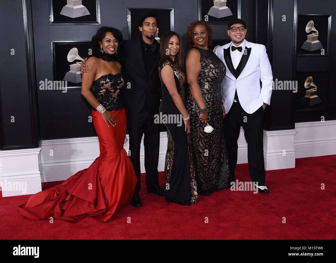 New York, NY, USA. 28th Jan, 2018. James Brown Family at arrivals for 60th Anniversary Grammy Awards - Arrivals 2, Madison Square Garden, New York, NY January 28, 2018. Credit: Max Parker/Everett Collection/Alamy Live News Stock Photo