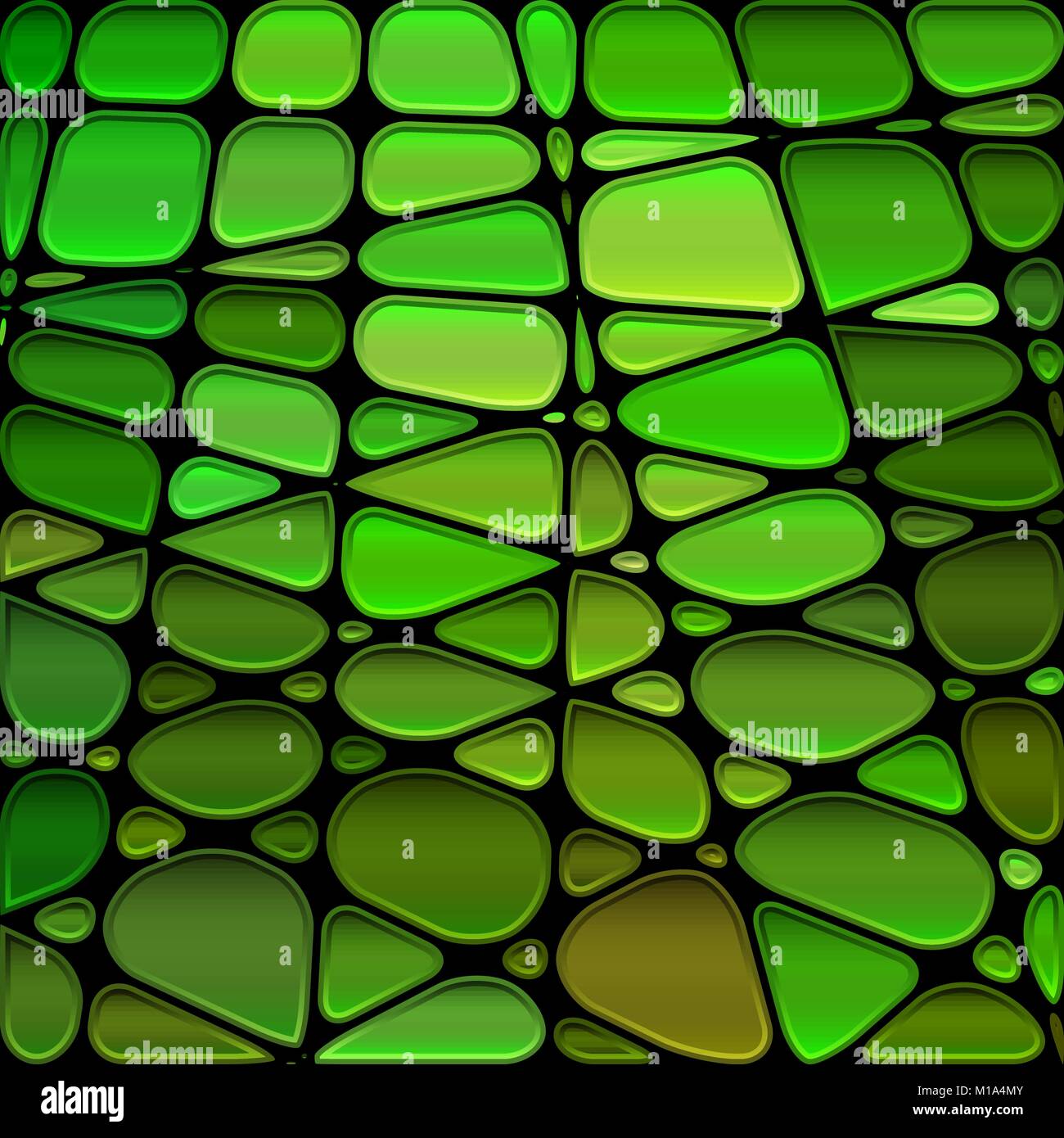 abstract vector stained-glass mosaic background - brown and green Stock ...