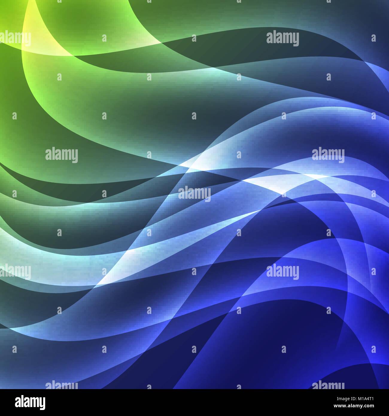 abstract vector glowing background with soft lines - green and blue ...