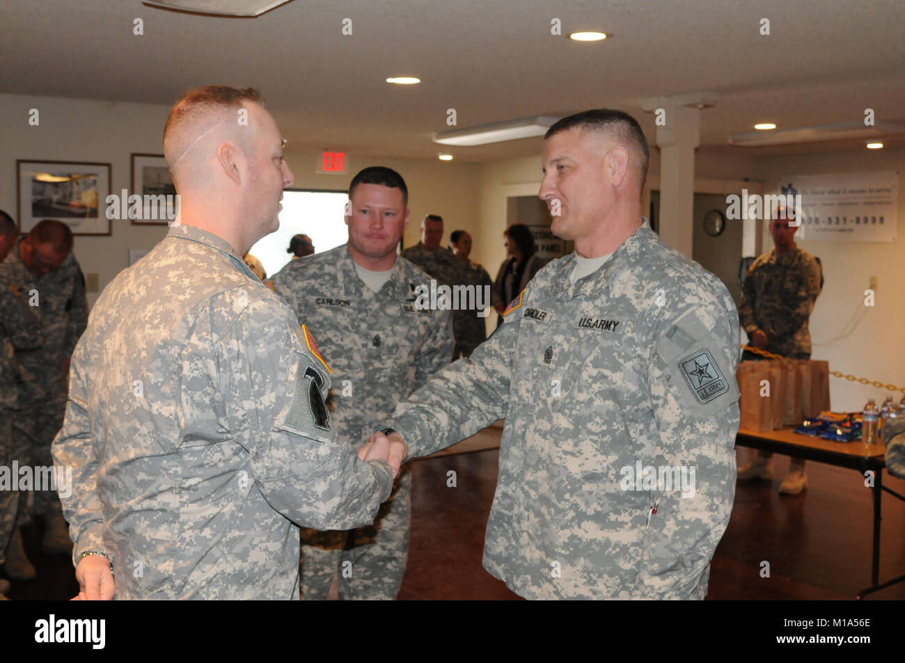Sgt Maj Of The Army Raymond Chandler III Shakes Hands With Maj 
