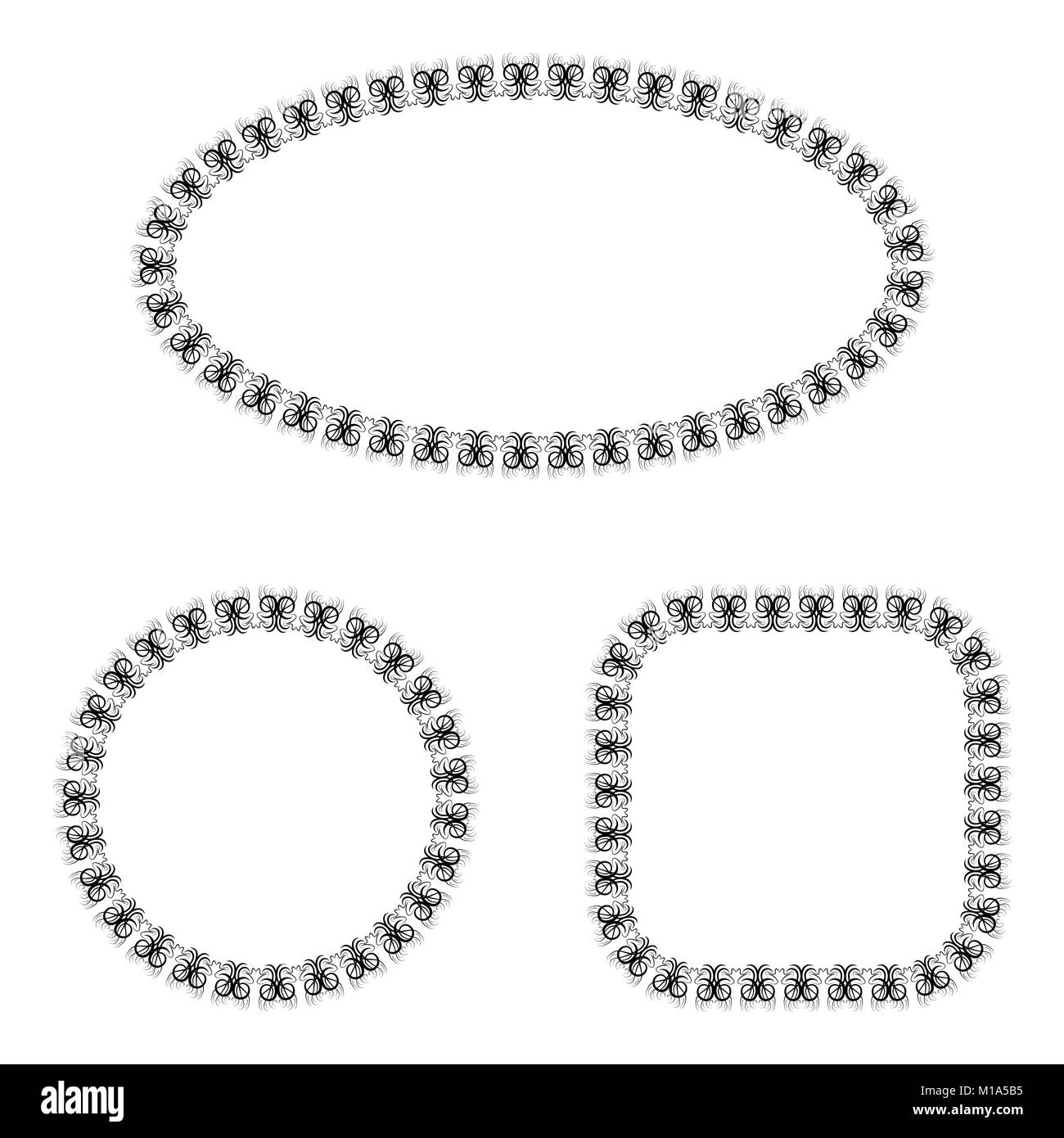 abstract vector black and white ornate frames set Stock Vector Image