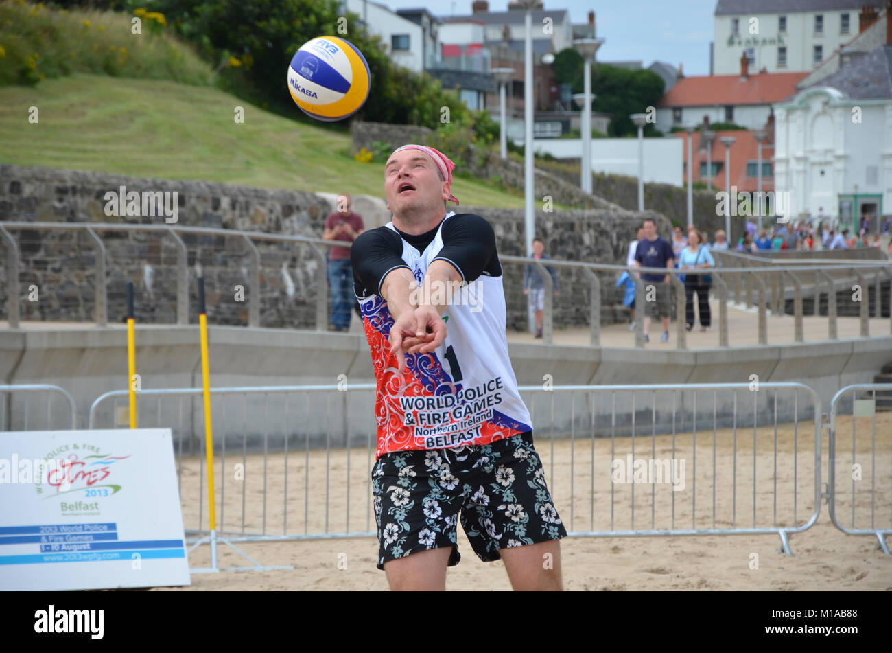 Portrush, Co.Antrim, Northern Ireland August 8th 2013 World Police & Fire Games Voilleyball Championship Stock Photo