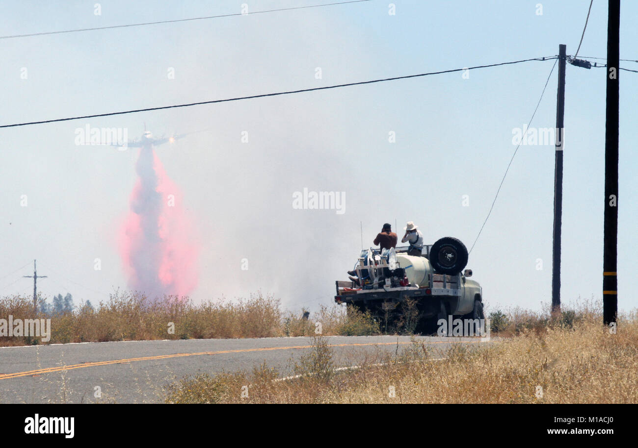 A Department of Forestry and Fire Protection (CAL FIRE) aircraft flies