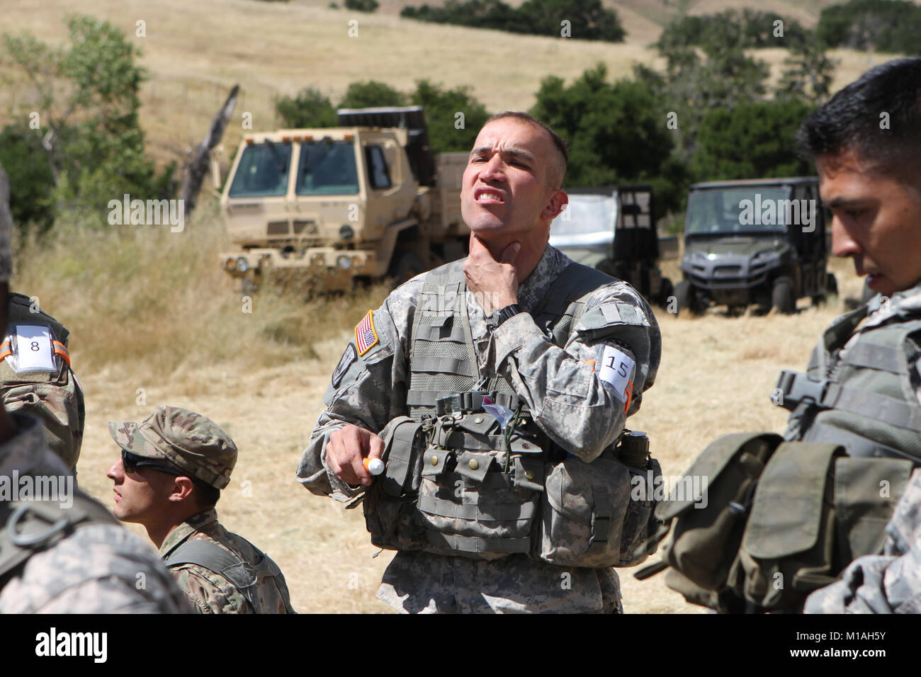 A Nevada Army National Guard Soldier applied sunscreen before ...