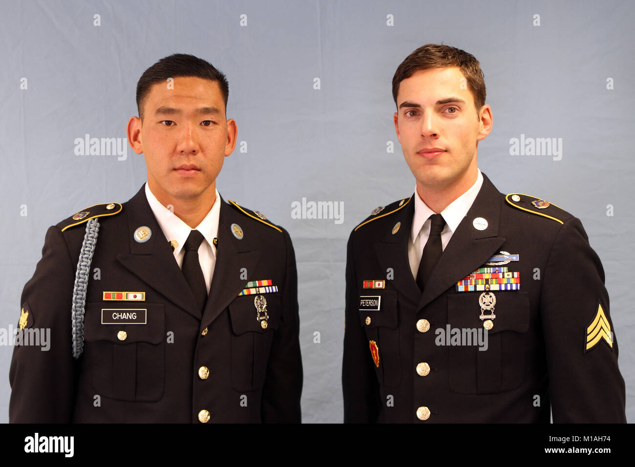 From the California Army National Guard: Spc. David Chang, left