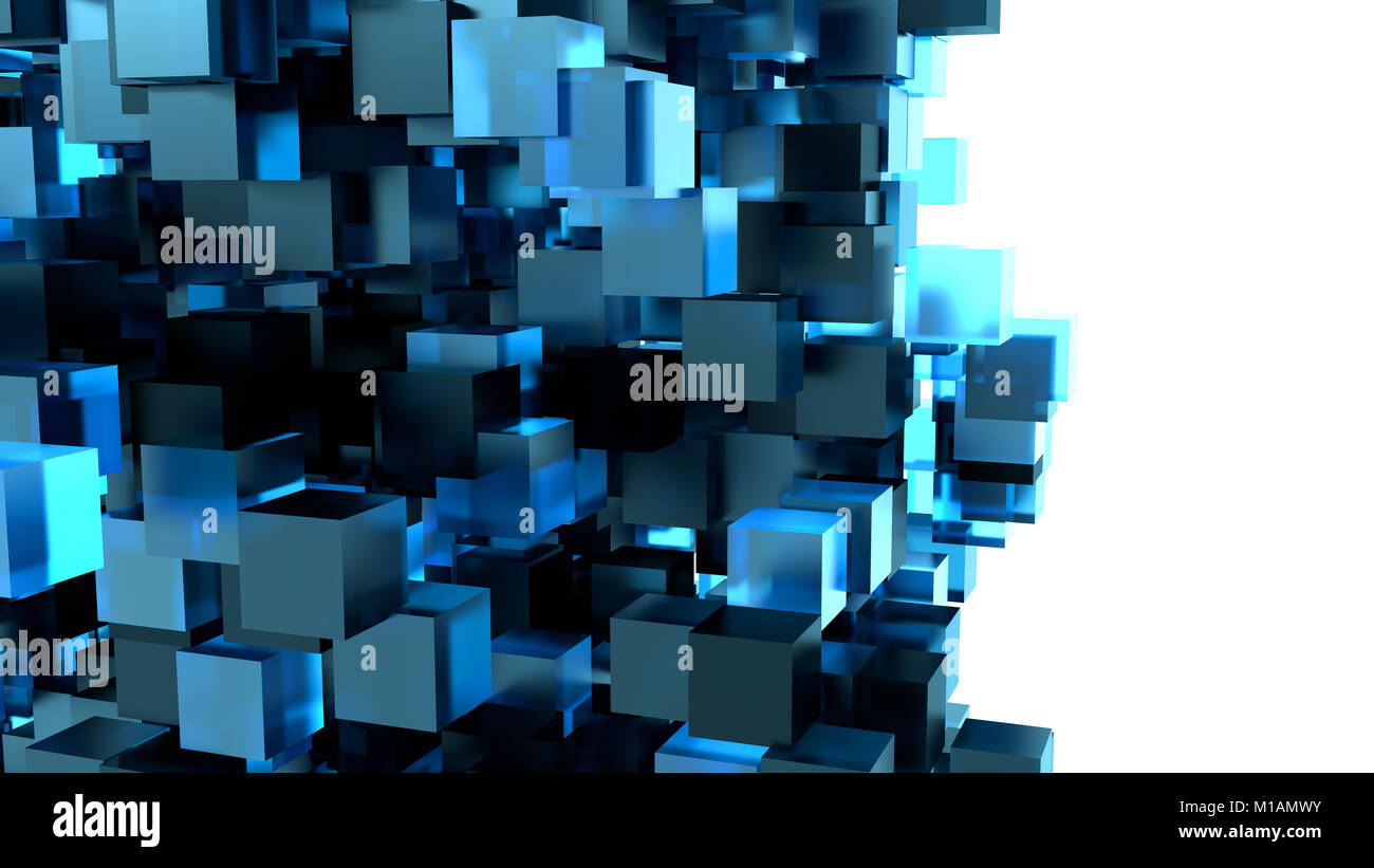 A Blue Cubes Abstract Background Stock Photo - Alamy