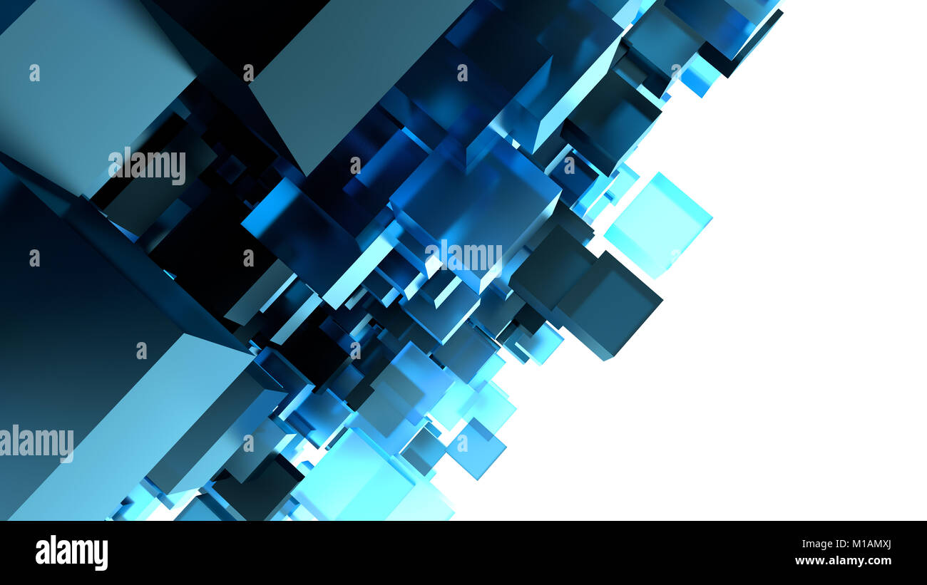 Abstract Image Of Cubes Background In Blue Toned Stock Photo - Alamy