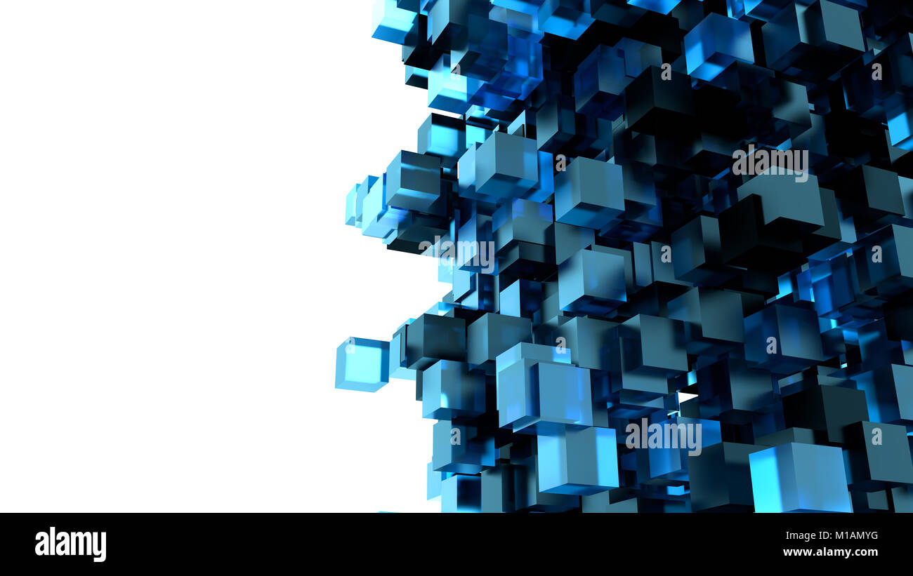 Abstract Image Of Cubes Background In Blue Toned Stock Photo - Alamy