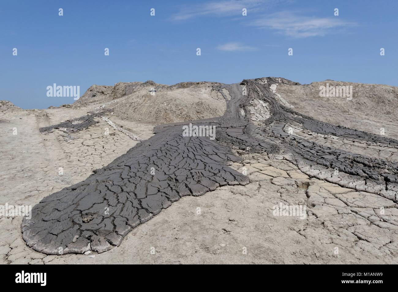Mud Volcanoes at Gobustan, Azerbaijan, UNESCO world heritage site Stock Photo