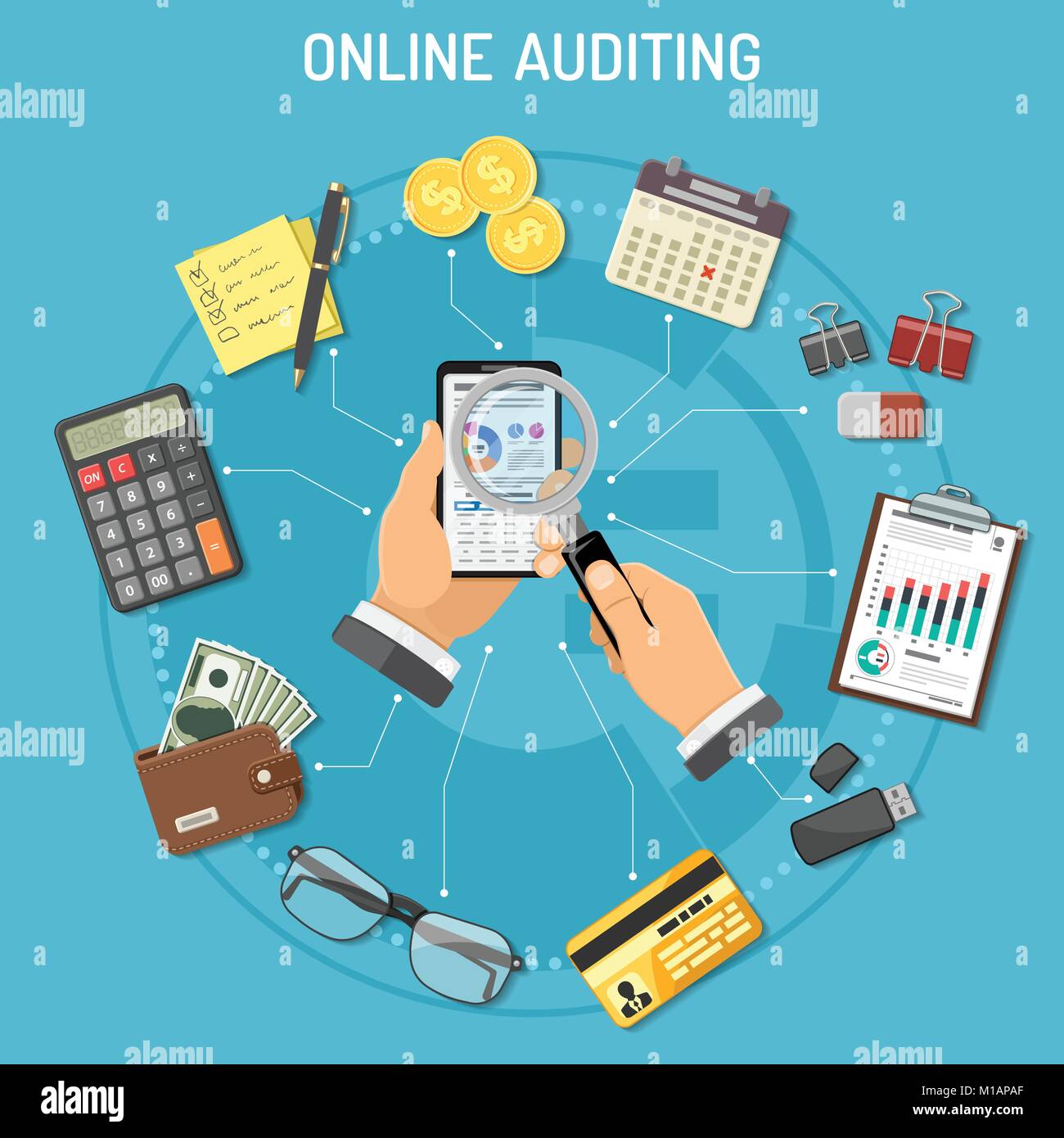 Online Auditing, Tax process, Accounting Concept Stock Vector Image ...