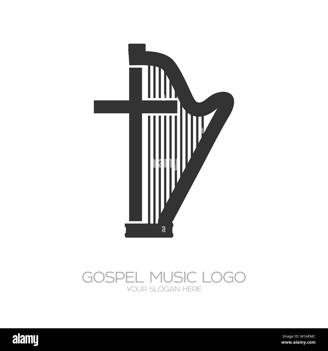 Musical logo. Harp and cross Stock Vector Image & Art Alamy