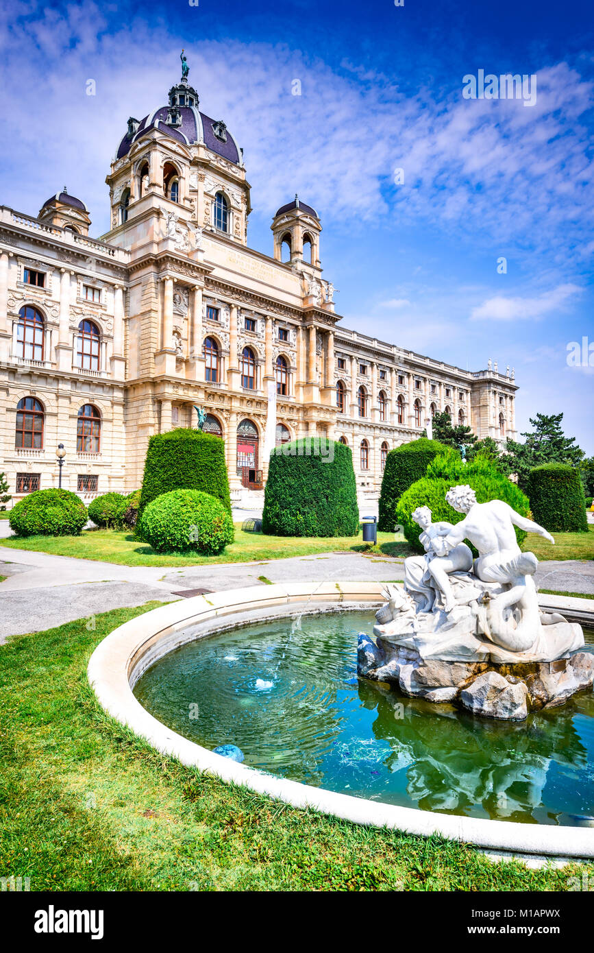 Vienna, Austria. Beautiful park of Maria-Theresien-Platz, Ringstrasse in Wien, Austria Stock Photo