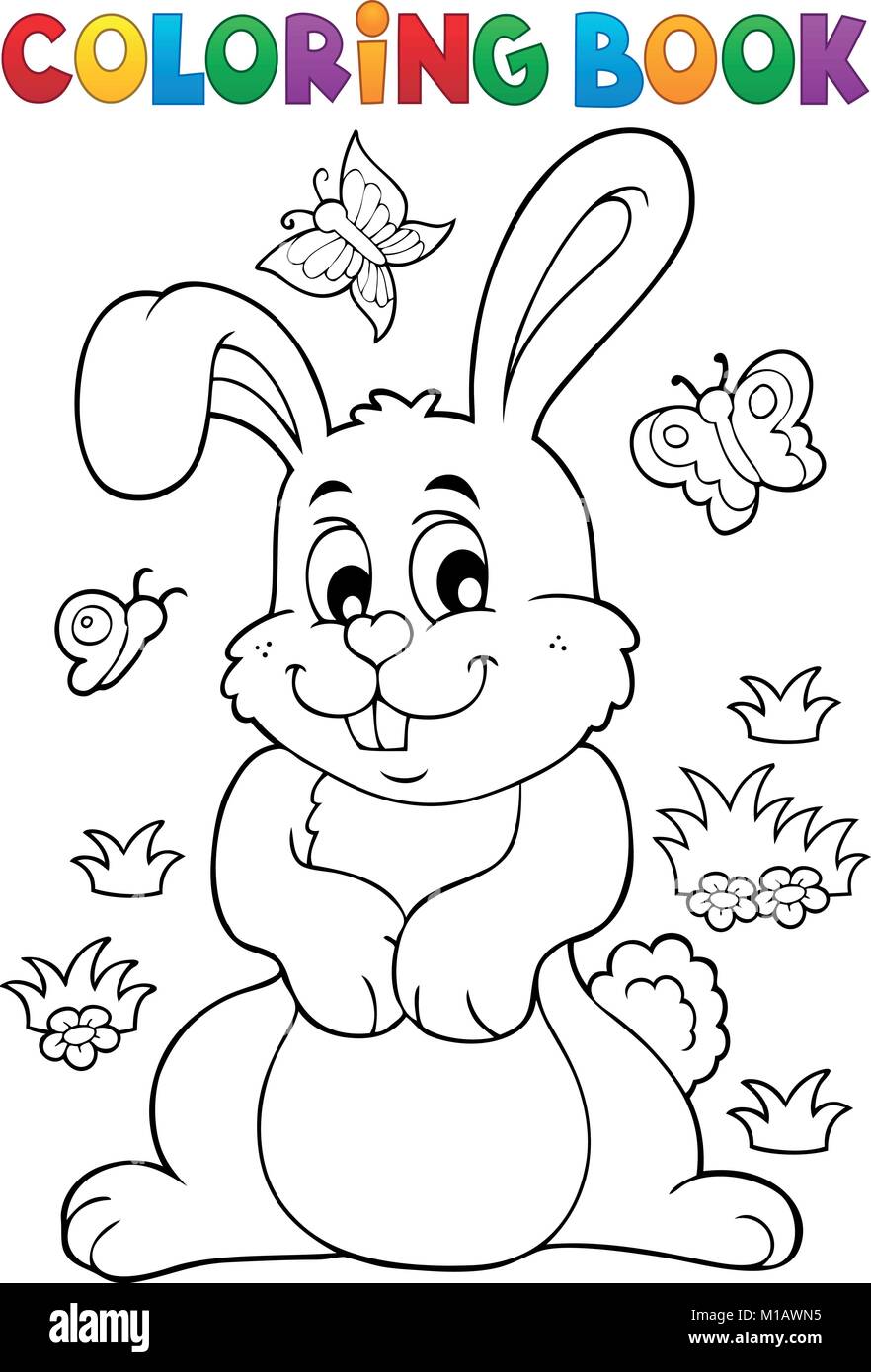 Coloring book rabbit theme 7 - eps10 vector illustration Stock Vector ...