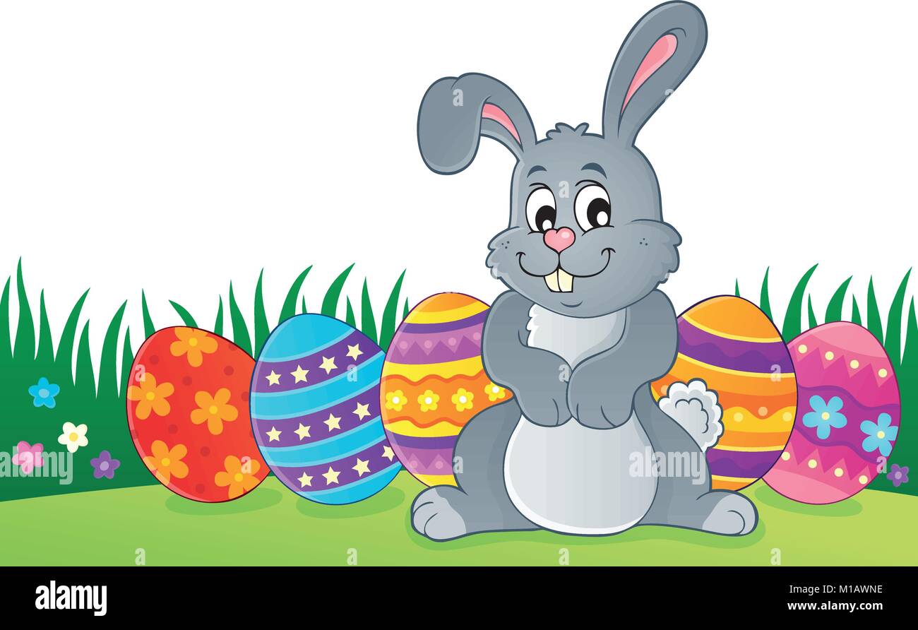 Easter rabbit thematics 1 - eps10 vector illustration Stock Vector ...