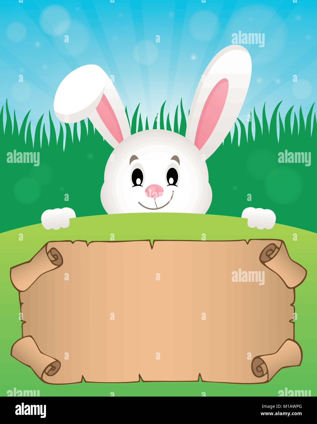 Parchment and Easter bunny theme 1 - eps10 vector illustration Stock ...