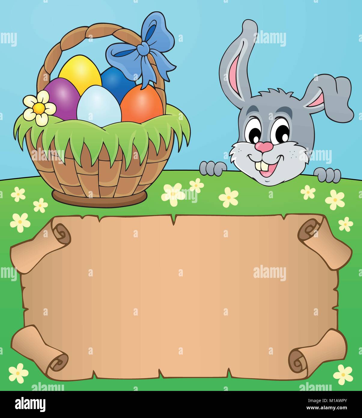Parchment and Easter bunny theme 5 - eps10 vector illustration Stock ...