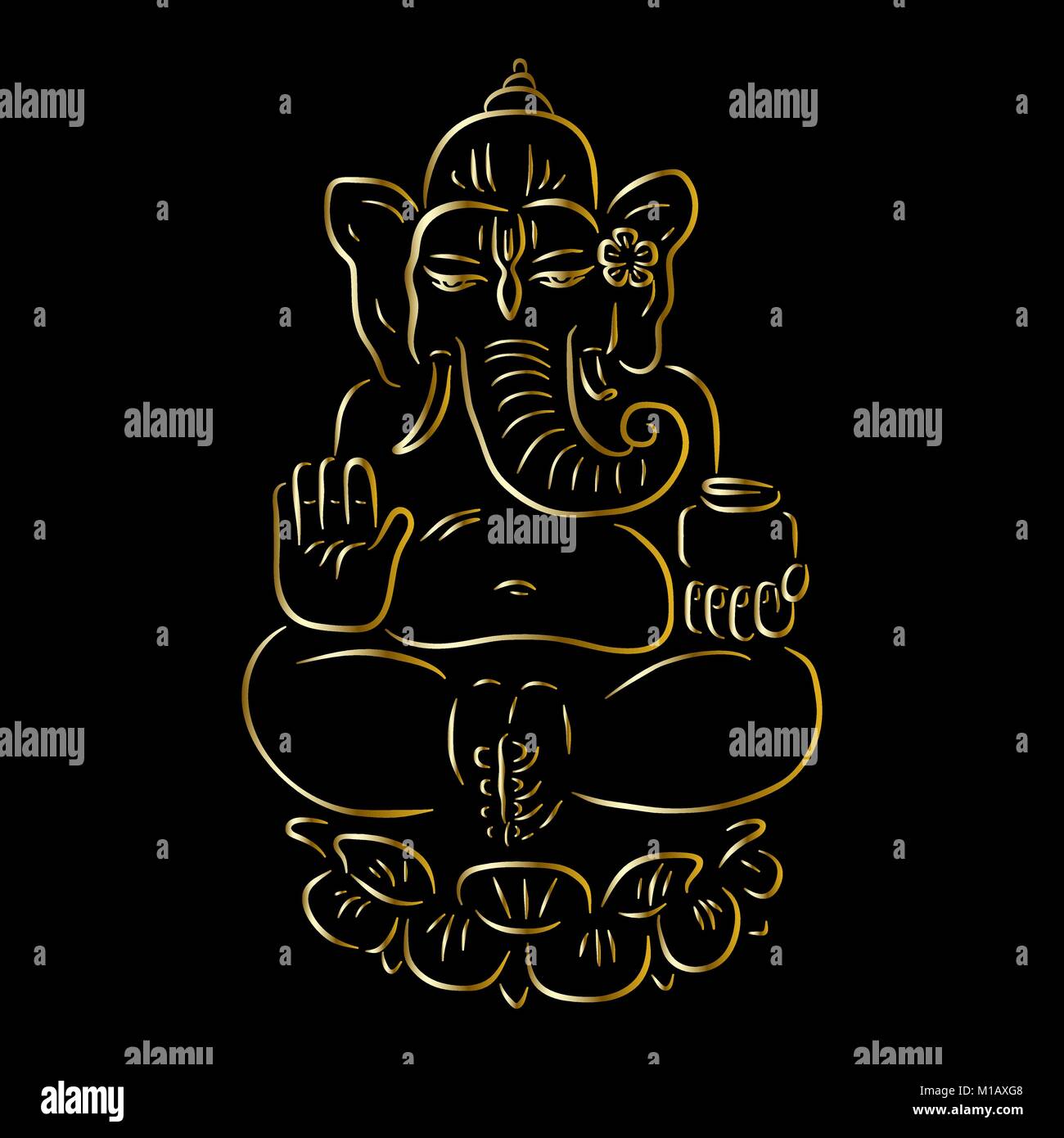 Yoga lotus pose black Stock Vector Images - Alamy