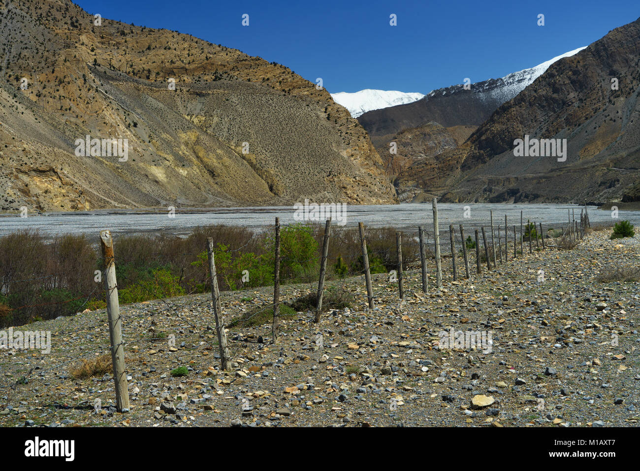 Kali Gandaki valley near Jomsom, Mustang region, Nepal. Stock Photo