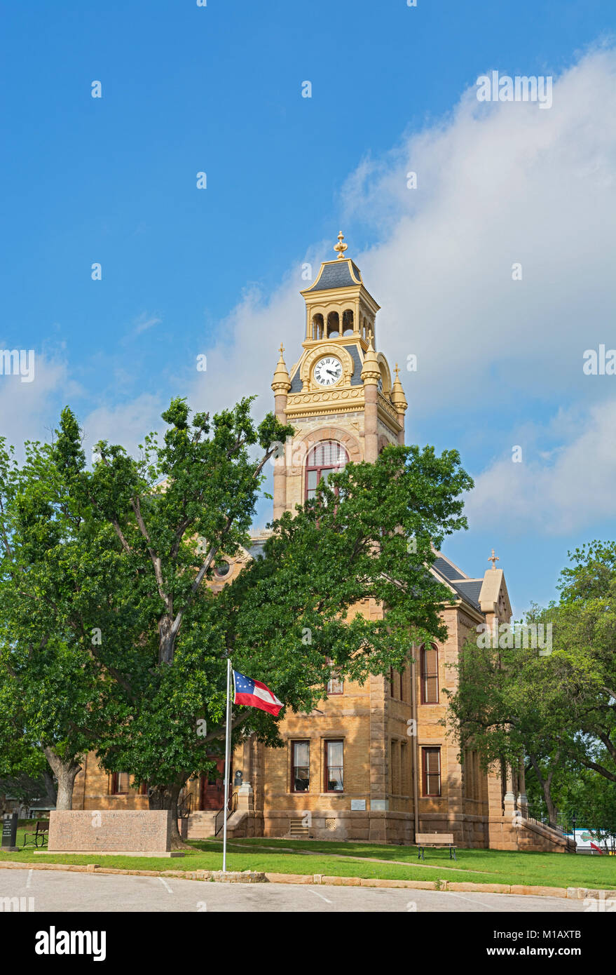 Texas, Hill Country, Llano County Courthouse built 1893 in the Romanesque Revival Style Stock Photo