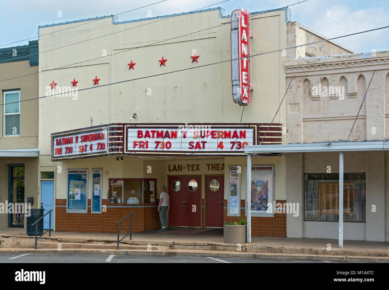 Texas, Hill Country, Llano, LAN-TEX Theater opened in 1927, a movie, music, theater and event venue Stock Photo